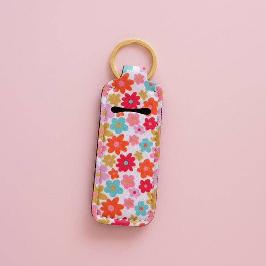 Lip Balm Keychain Holder - Retro Floral