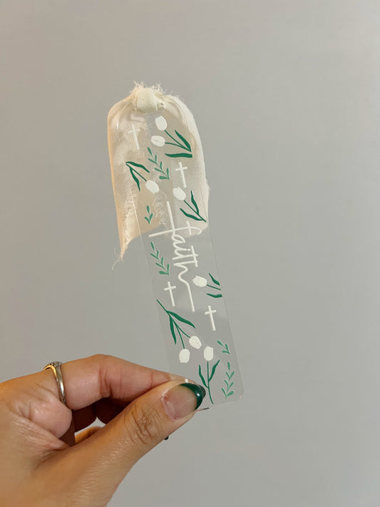 Faith Tulip Acrylic Bookmark