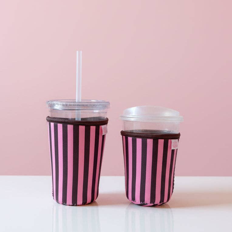 Chocolate Strawberry Stripes Iced Drink Sleeve