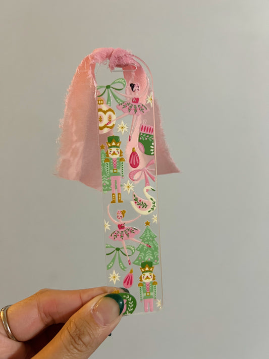 Pink Nutcracker Acrylic Bookmark