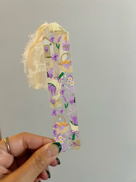 Lavender Picnic Acrylic Bookmark