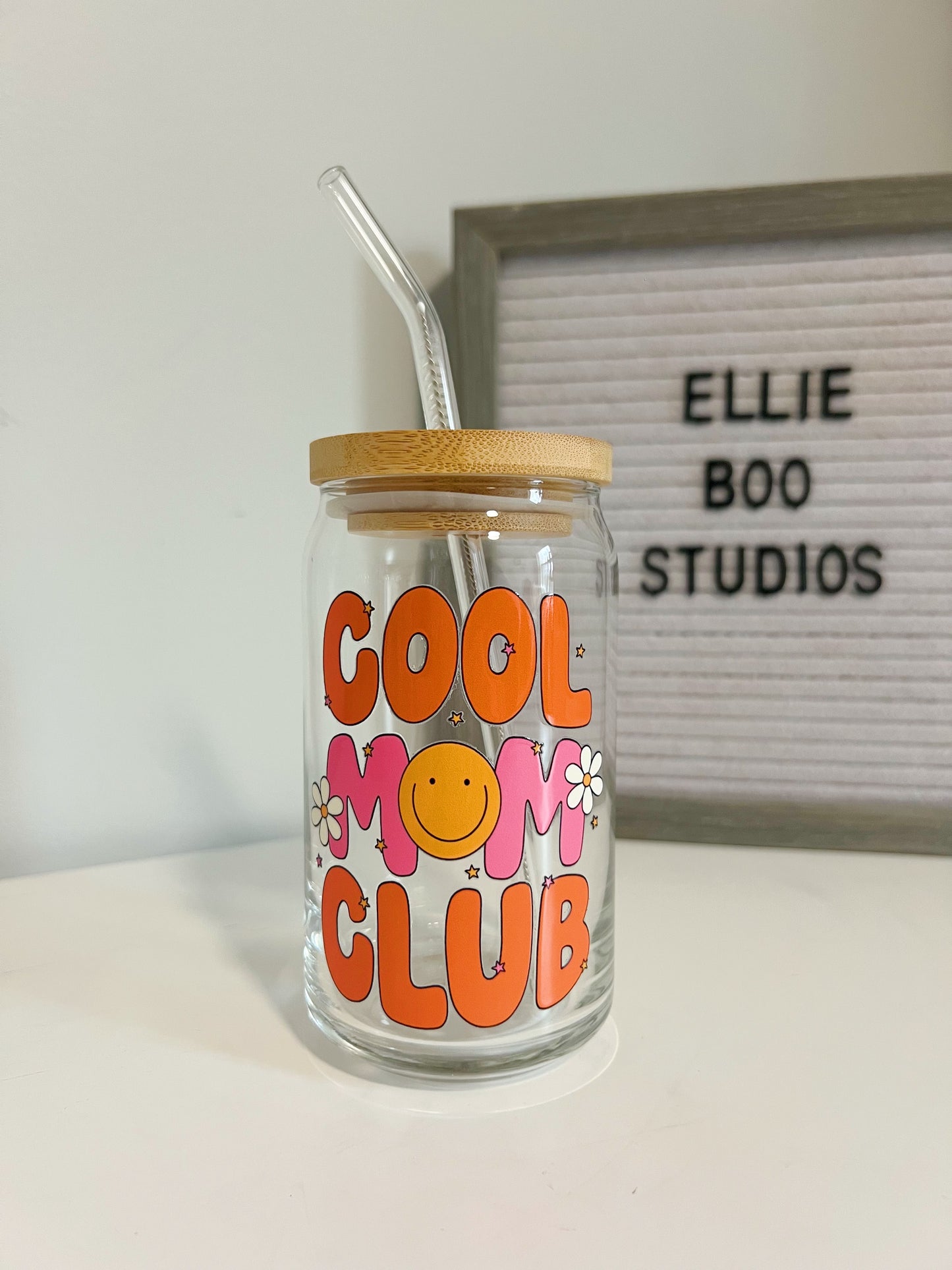 16oz Cool Mom Club Glass Can Cup