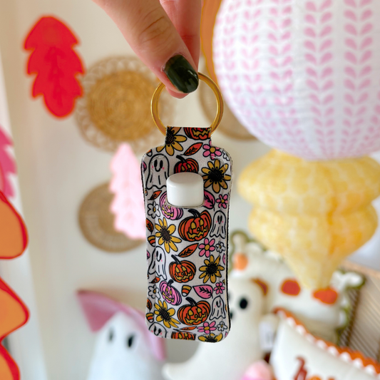 Spooky Doodle Lip Balm Keychain Holder