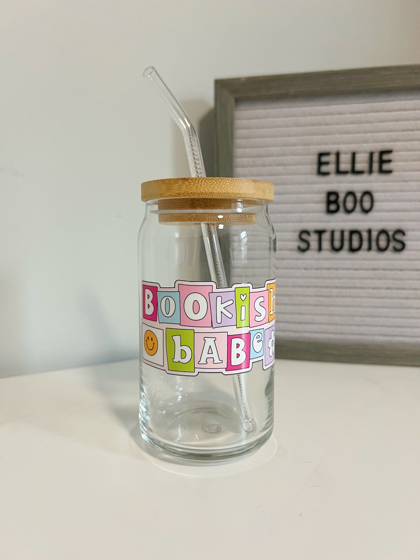 16oz Bookish Babe Glass Can Cup