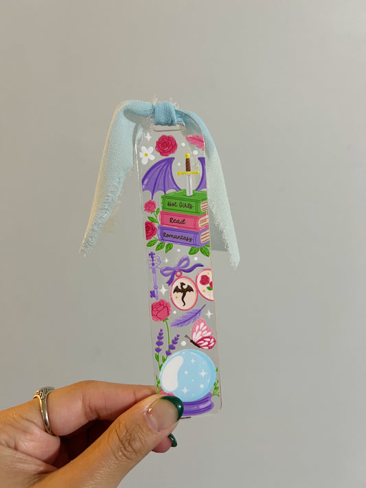 Hot Girls Read Romantasy Acrylic Bookmark