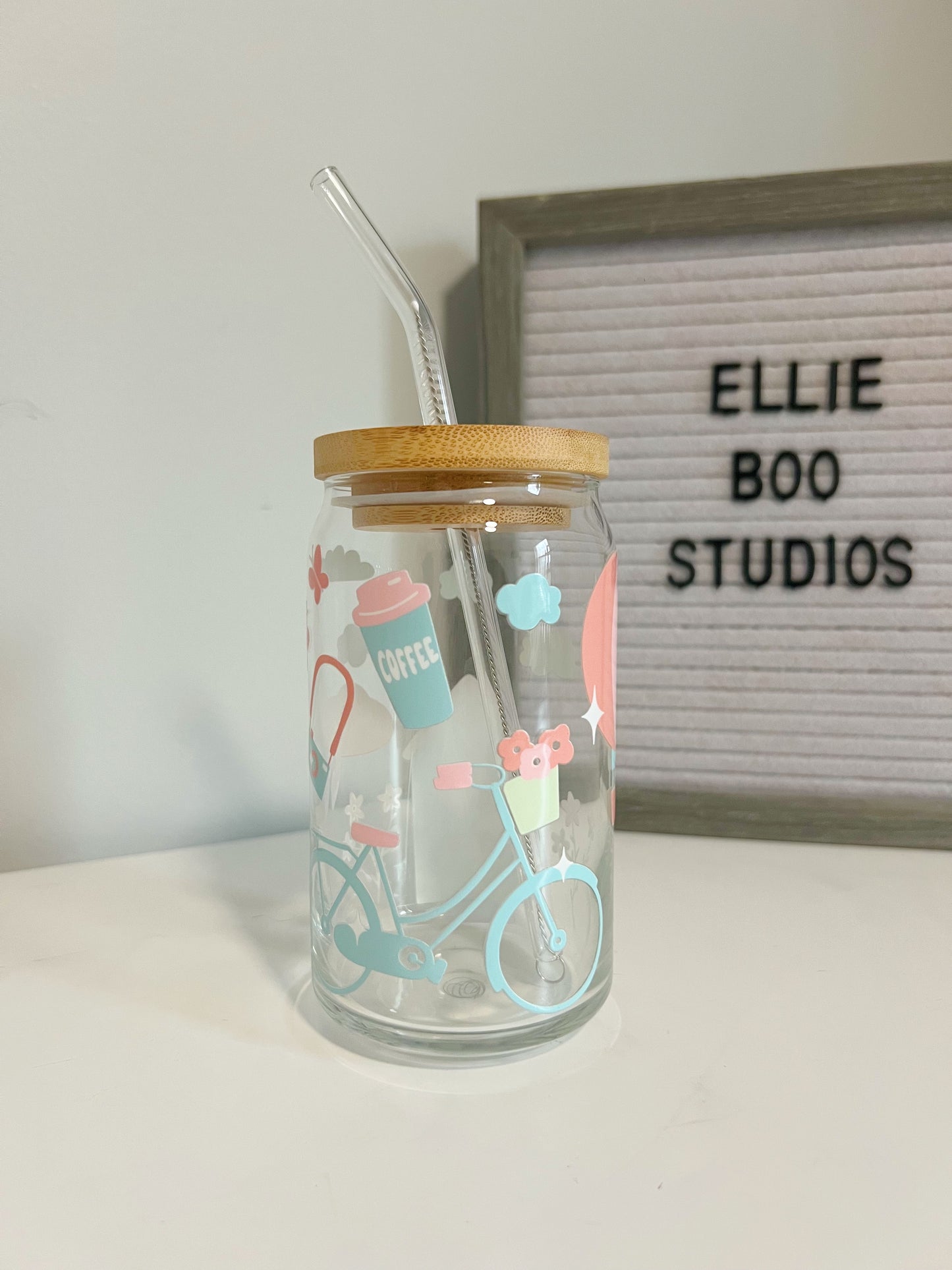 16oz Summer Vibes Glass Can Cup