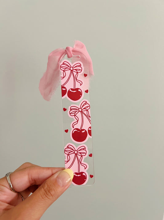 Coquette Cherries Acrylic Bookmark