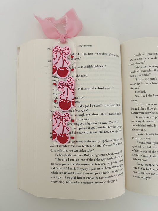 Coquette Cherries Acrylic Bookmark