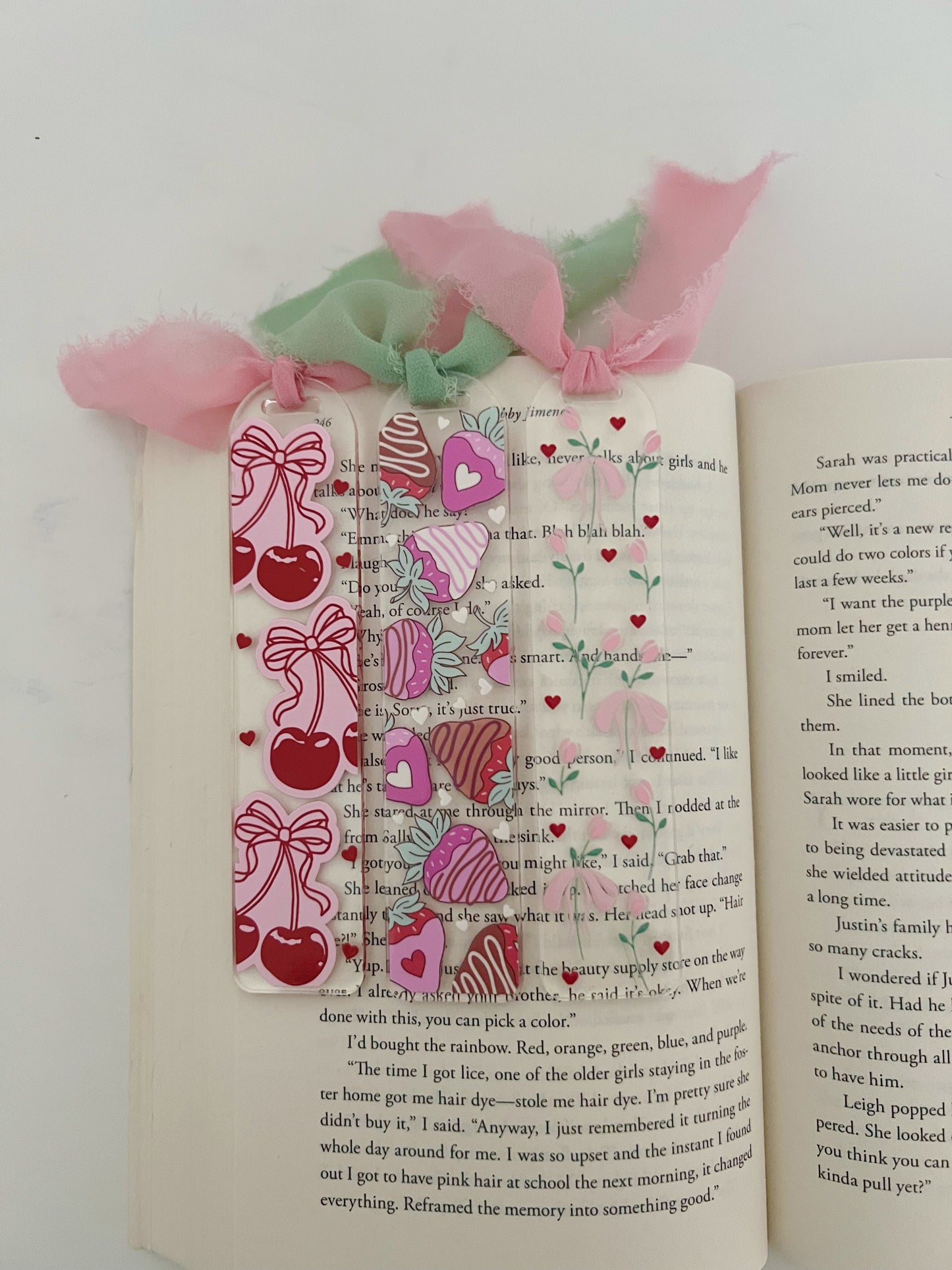 Coquette Cherries Acrylic Bookmark