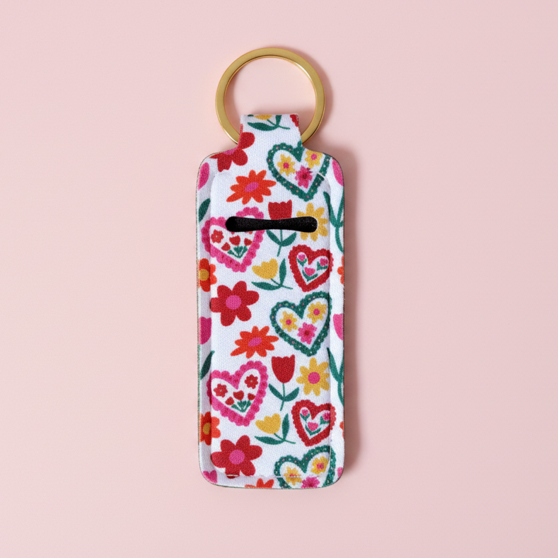 Lip Balm Keychain Holder - Floral Love