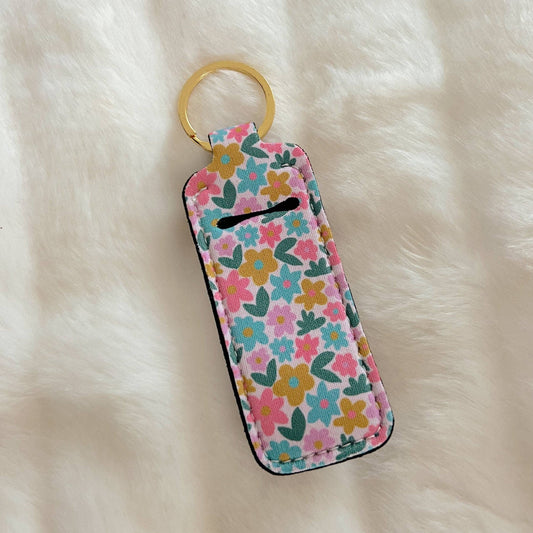 Sage Bloom Lip Balm Keychain Holder
