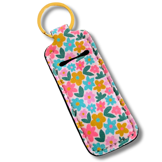 Sage Bloom Lip Balm Keychain Holder