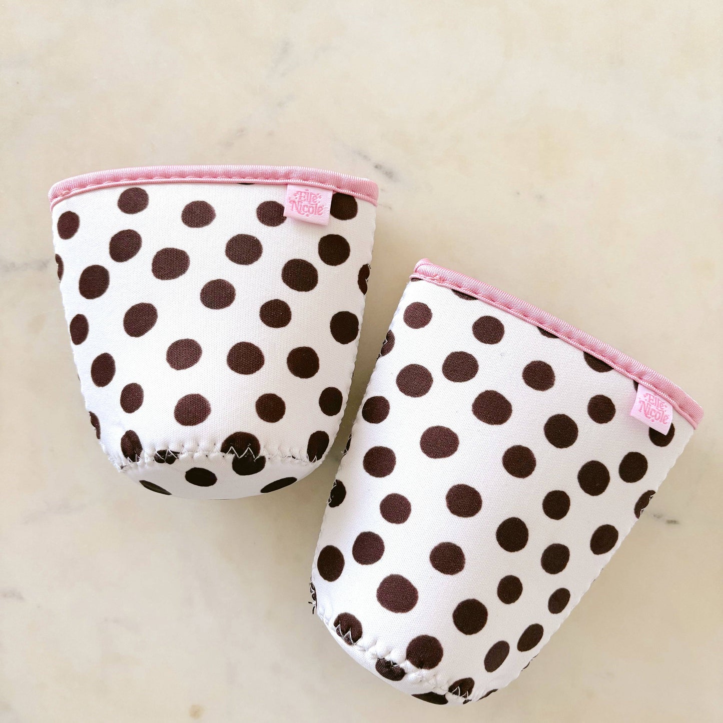 Brown Polka Dots Iced Drink Sleeve