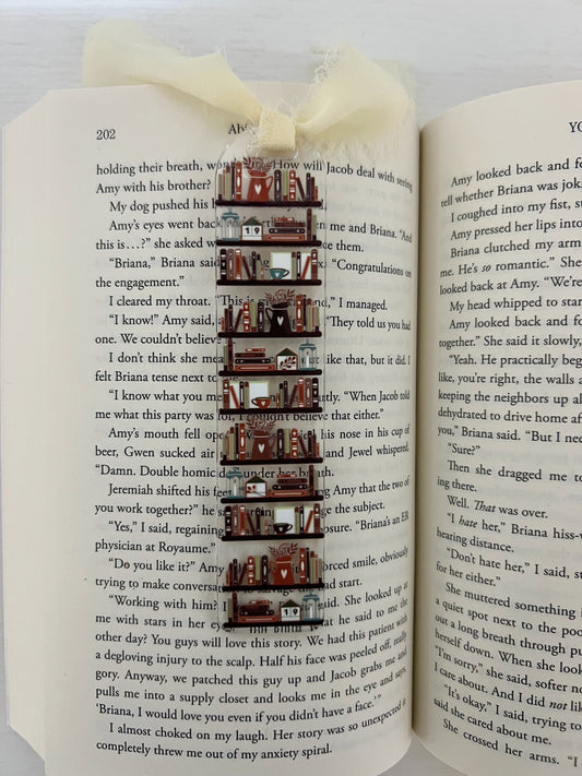 Brown Bookshelf Acrylic Bookmark