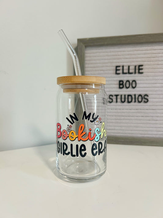 16oz In My Bookish Girlie Era Glass Can Cup