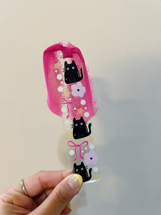 Kawaii Black Cat Acrylic Bookmark