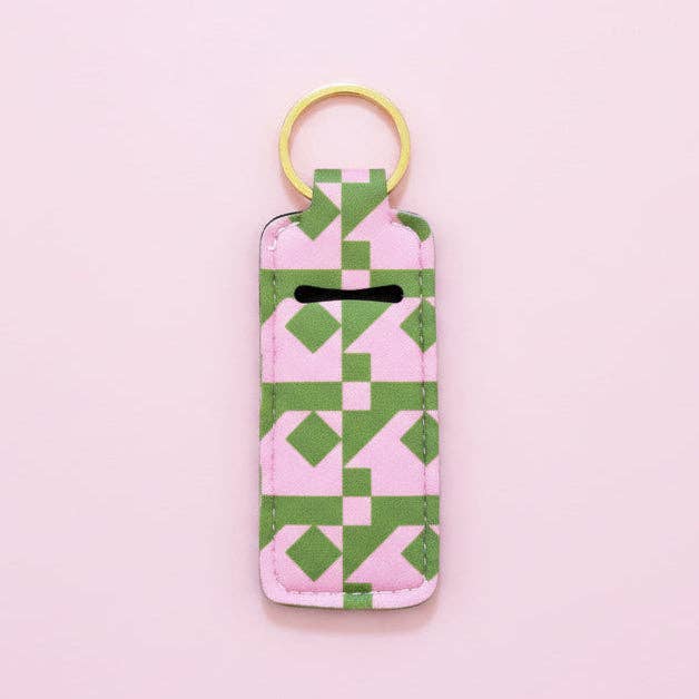 Lip Balm Keychain Holder - Cozy Quilt
