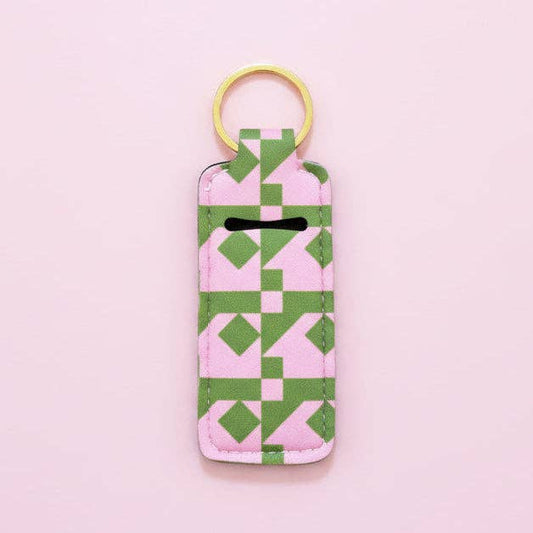 Lip Balm Keychain Holder - Cozy Quilt