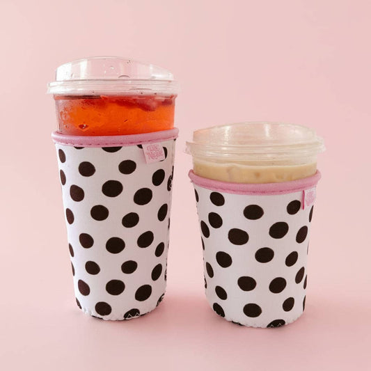 Brown Polka Dots Iced Drink Sleeve