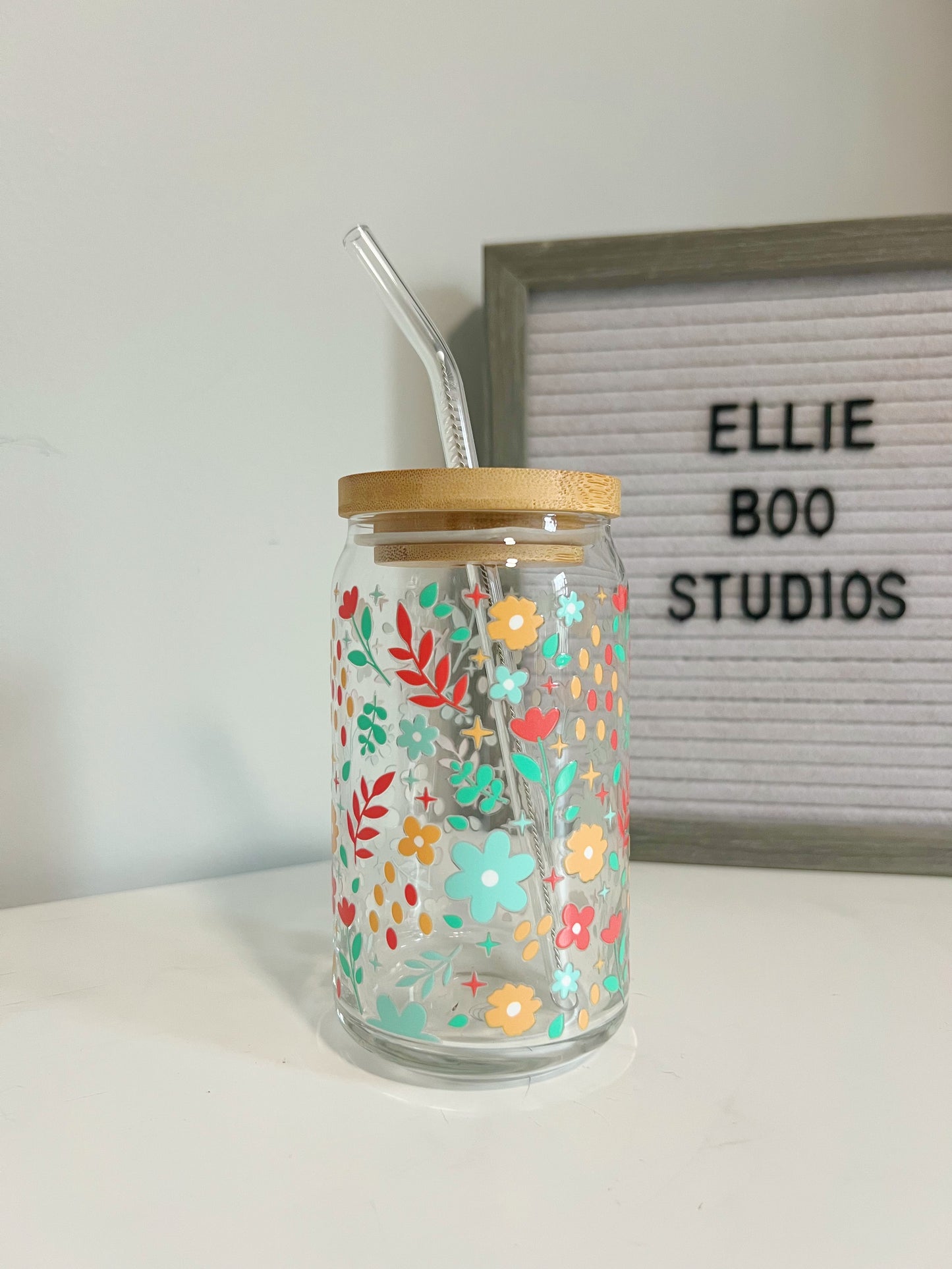 16oz Sweet Spring Florals Can Cup