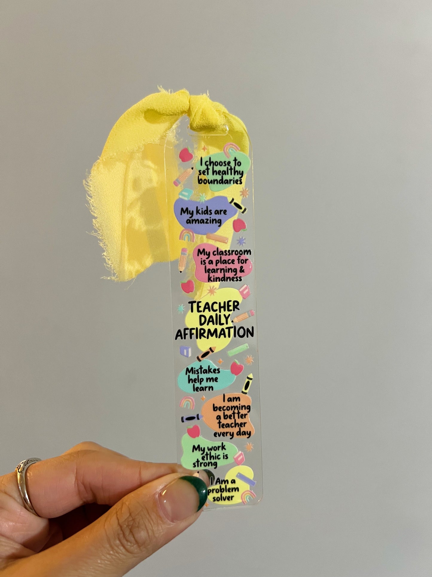 Teacher Affirmations Acrylic Bookmark