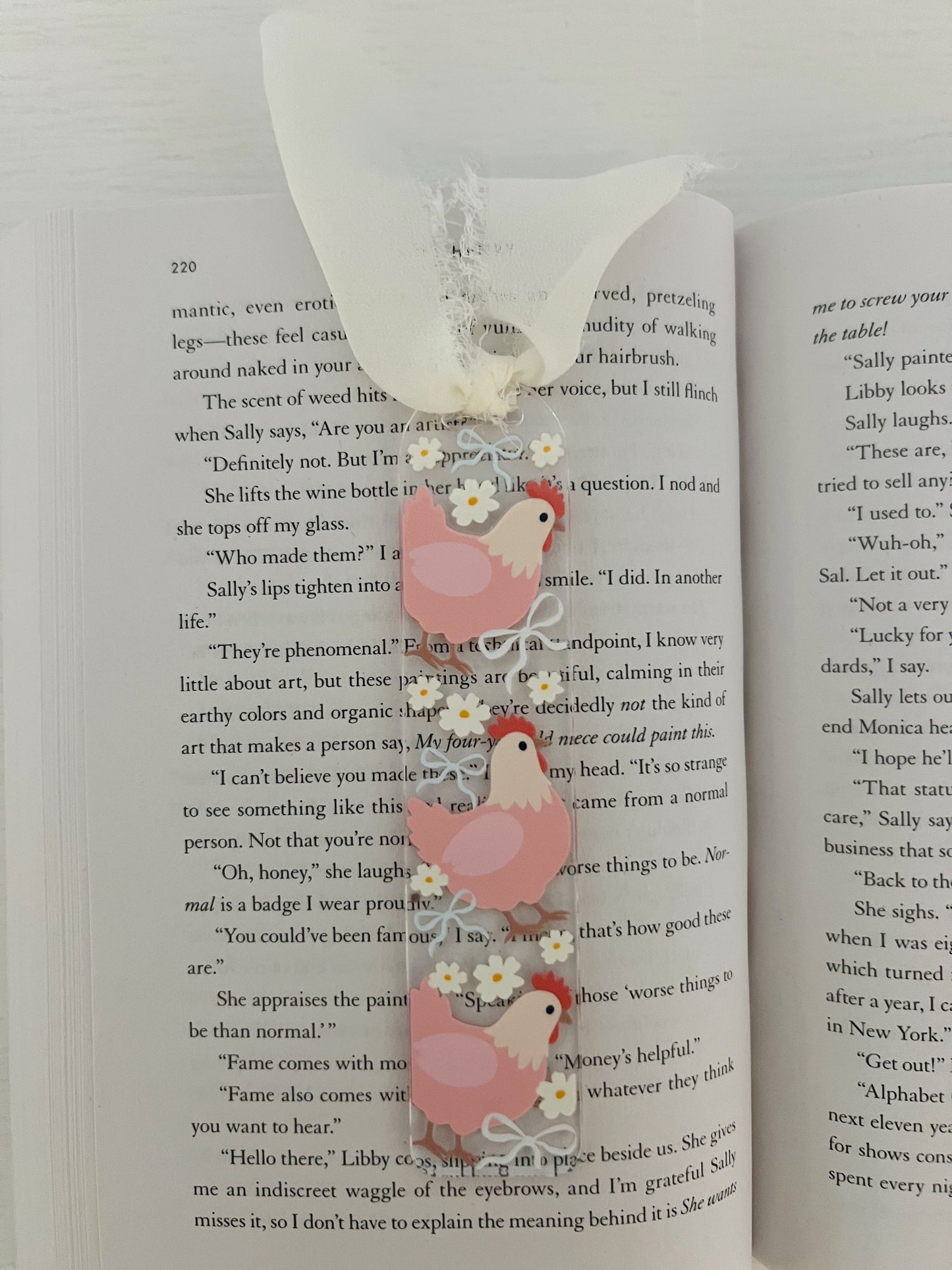 Coquette Chicken Acrylic Bookmark