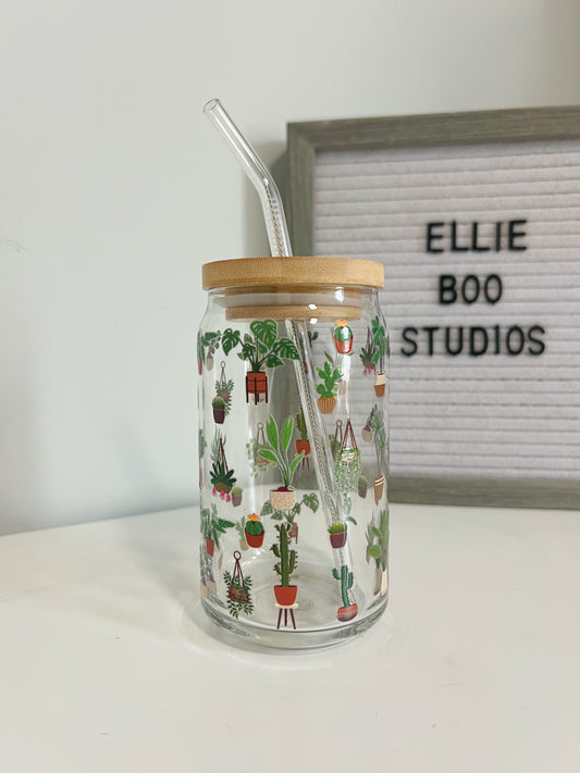 16oz House Plants Glass Can Cup