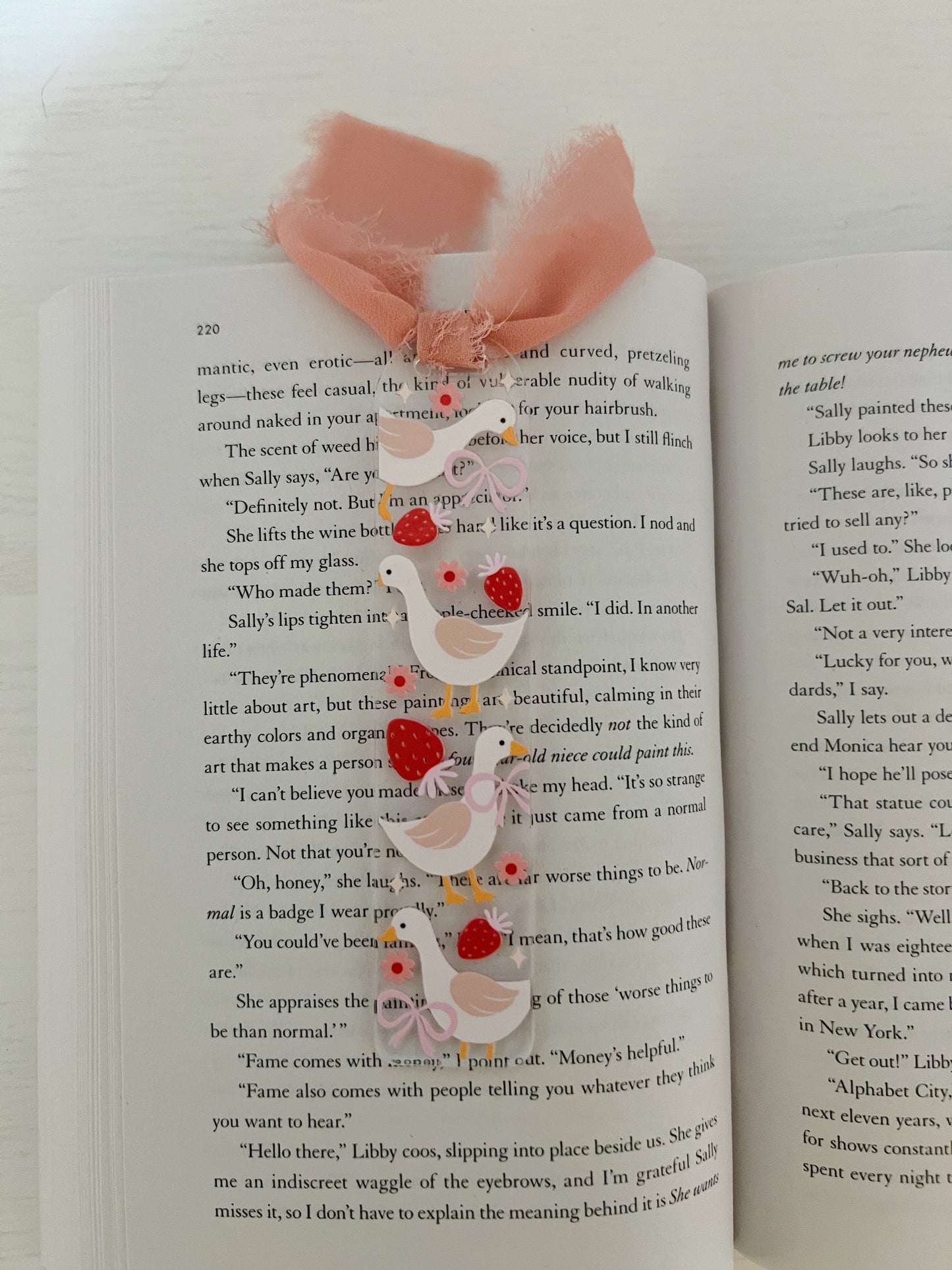 Coquette Goose Acrylic Bookmark
