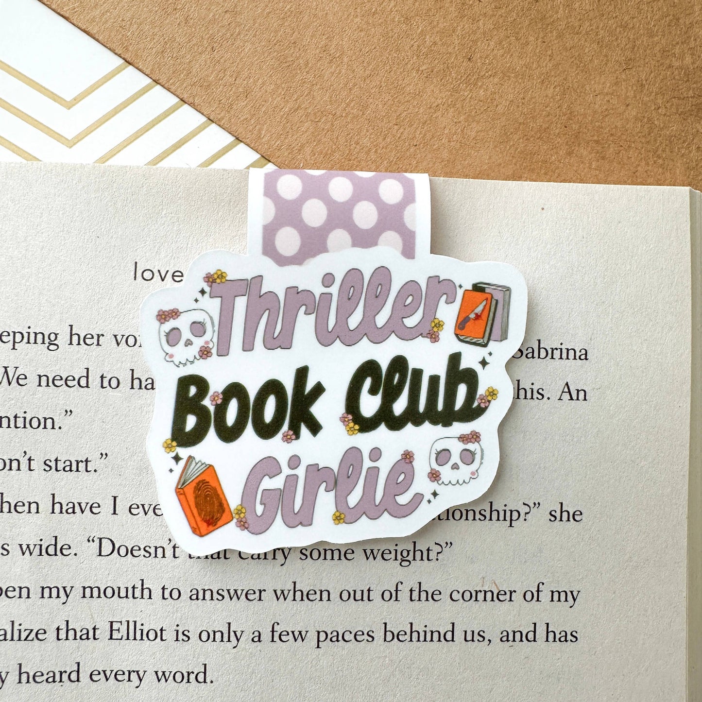 Thriller Book Club Girlie Cute Magnetic Bookmark