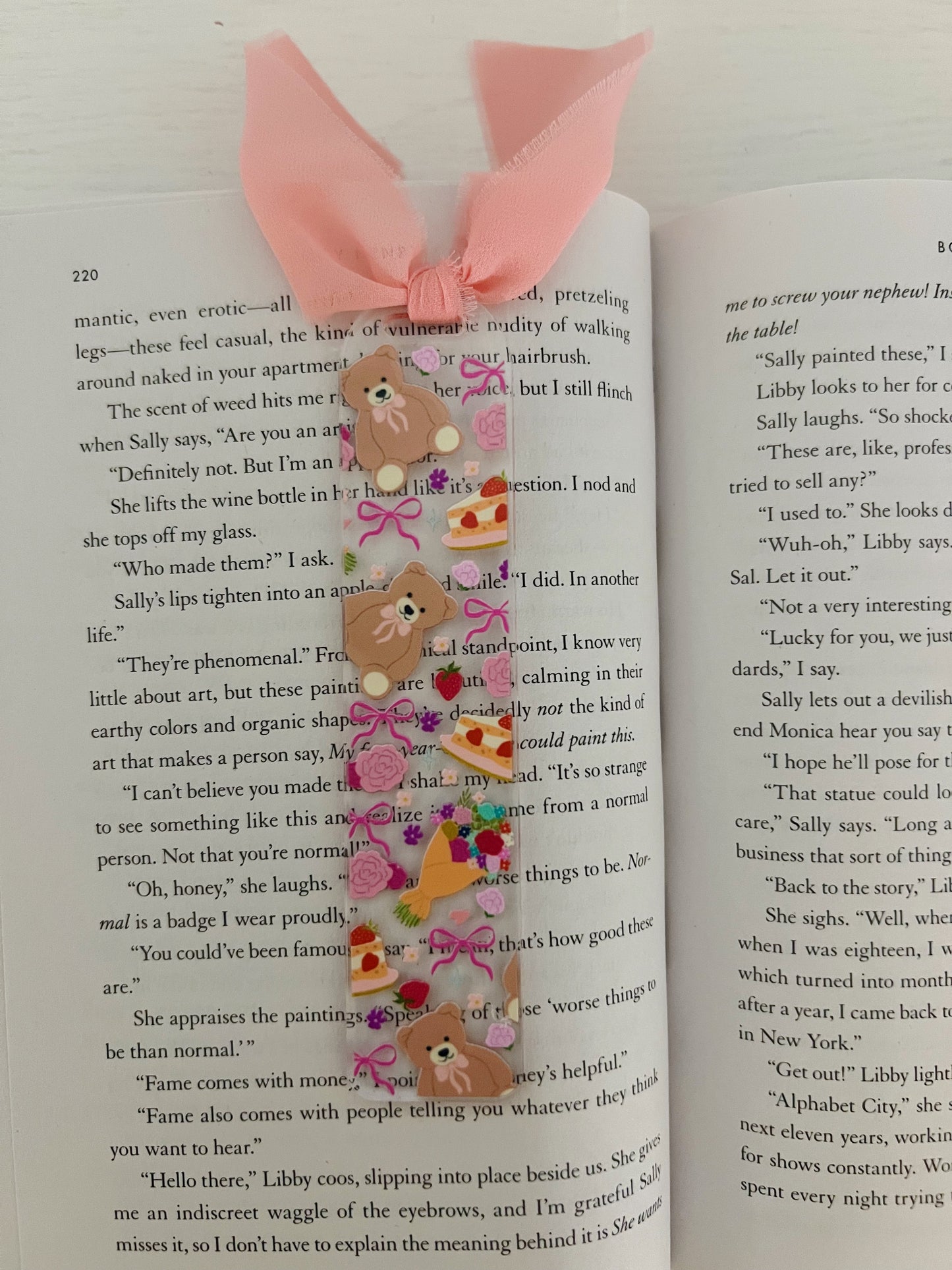 Strawberry Bear Acrylic Bookmark