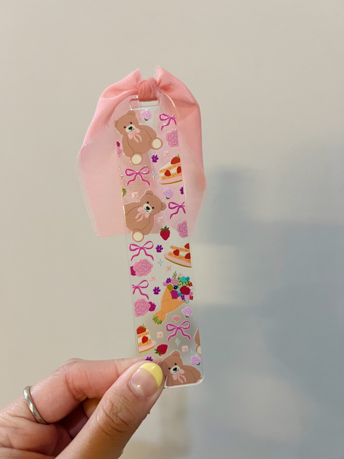 Strawberry Bear Acrylic Bookmark