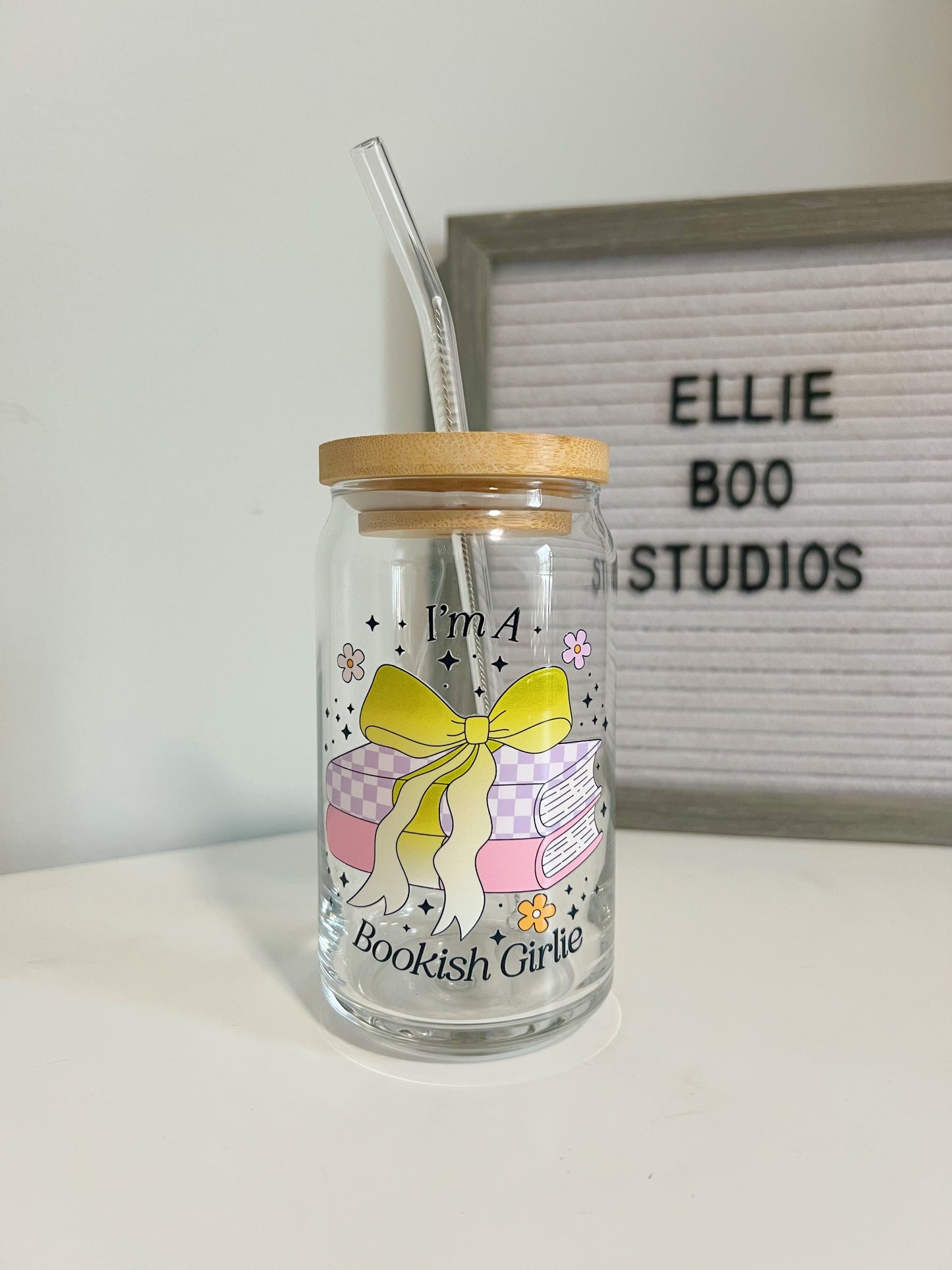 16oz I'm A Bookish Girlie Glass Can Cup