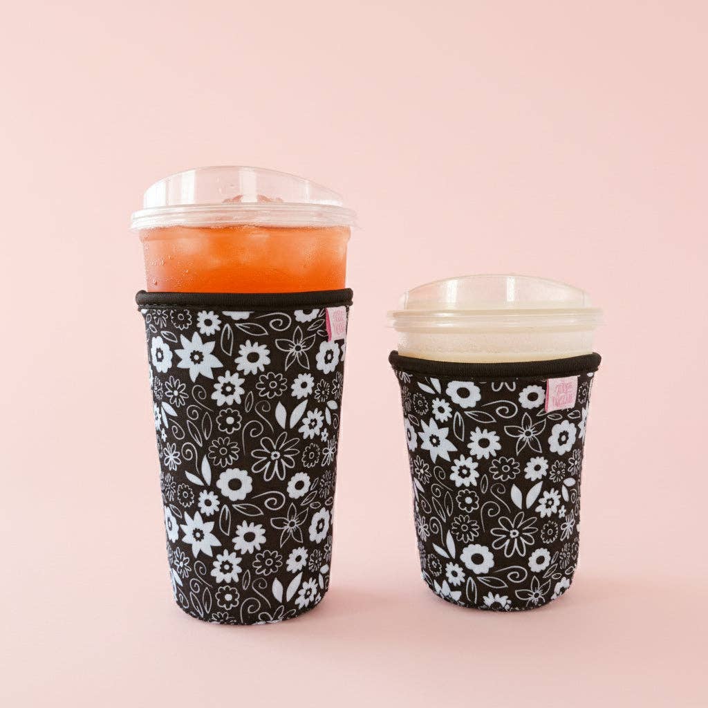Thankful Florals Black Iced Drink Sleeve