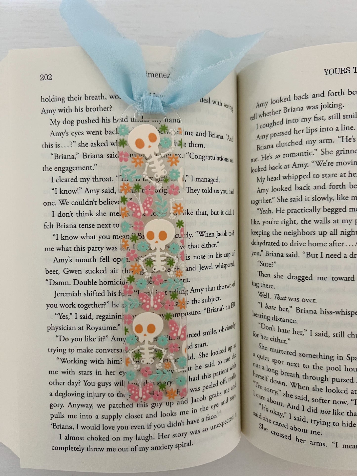 Floral Skeleton Acrylic Bookmark