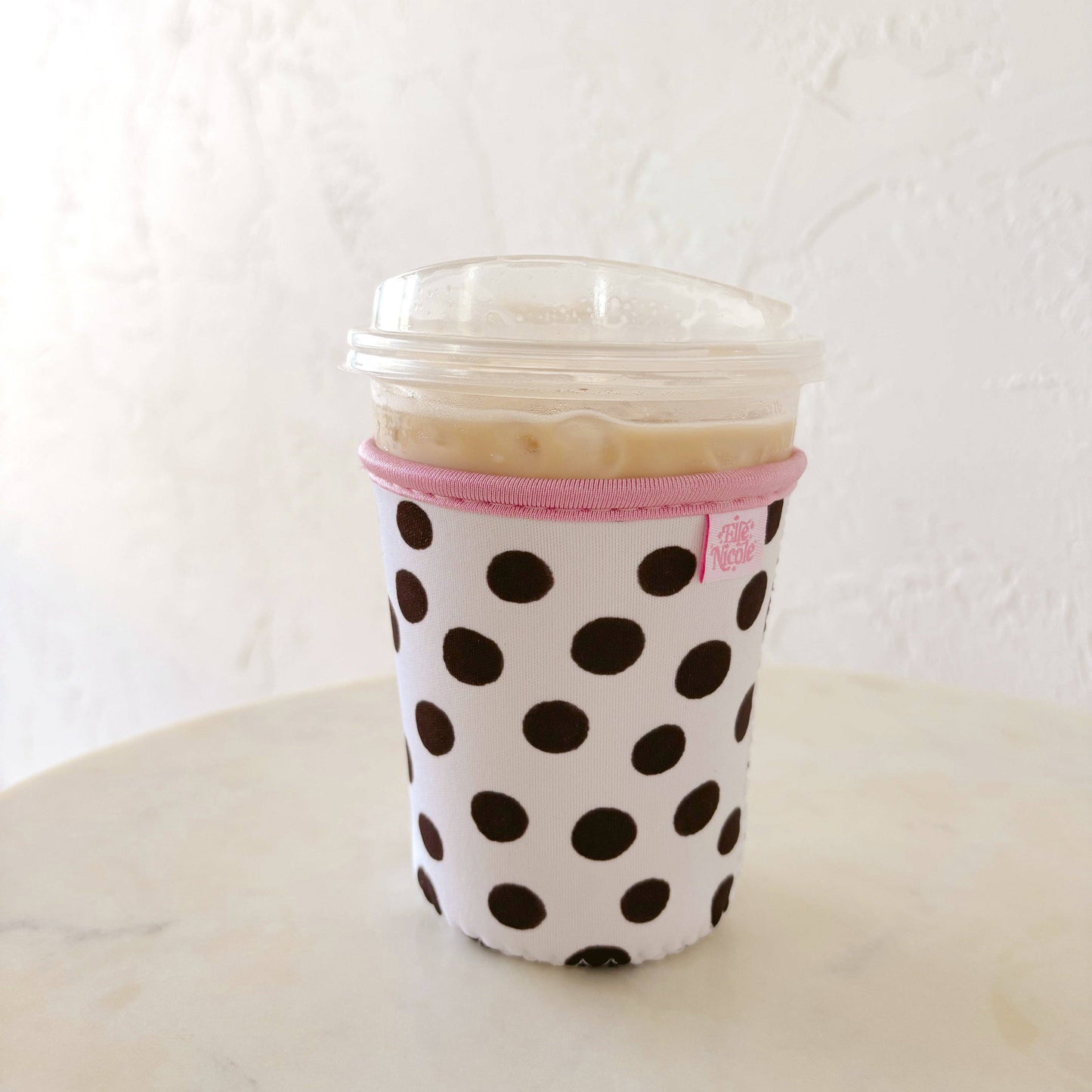 Brown Polka Dots Iced Drink Sleeve