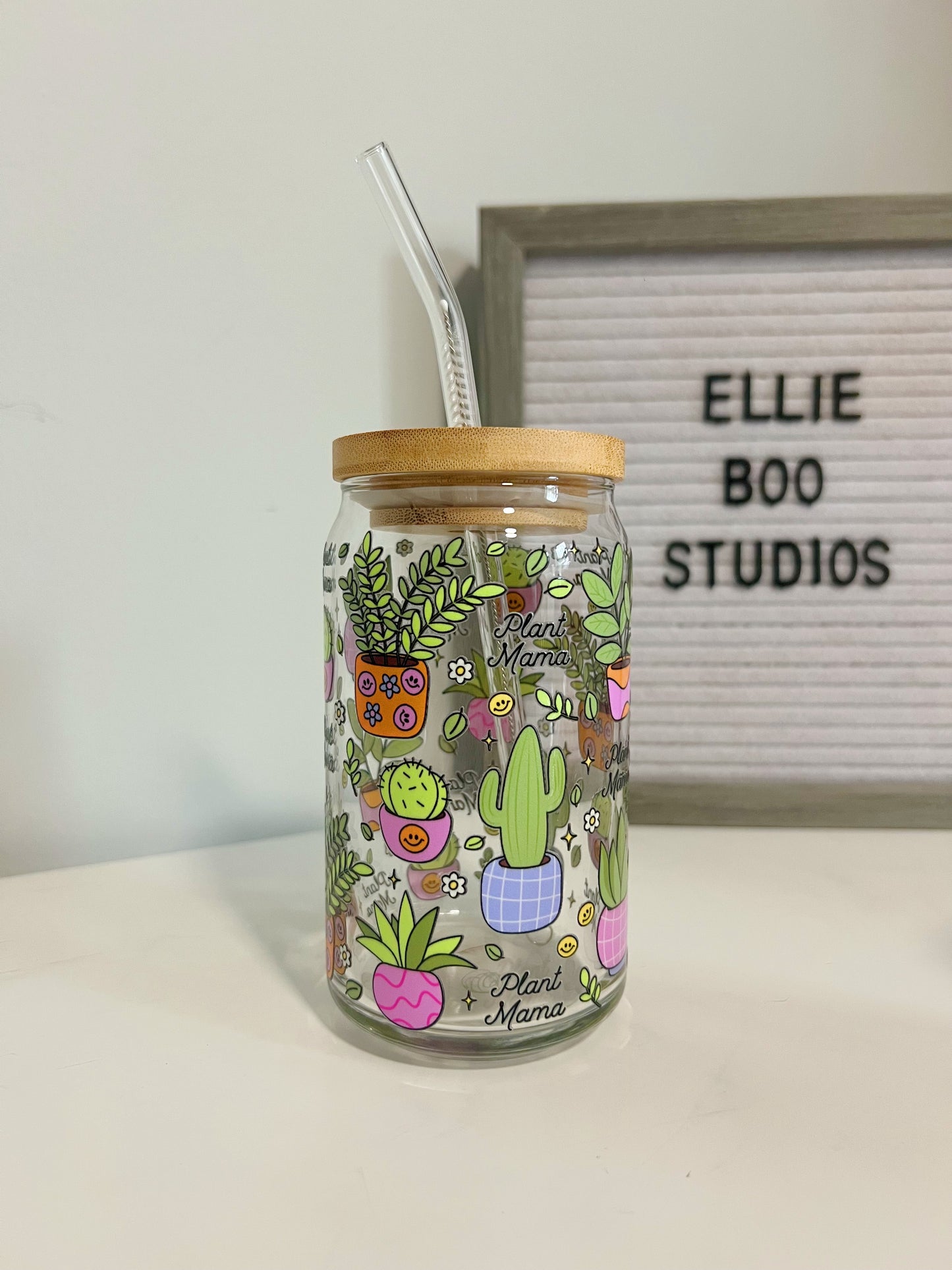 16oz Plant Mama Glass Can Cup