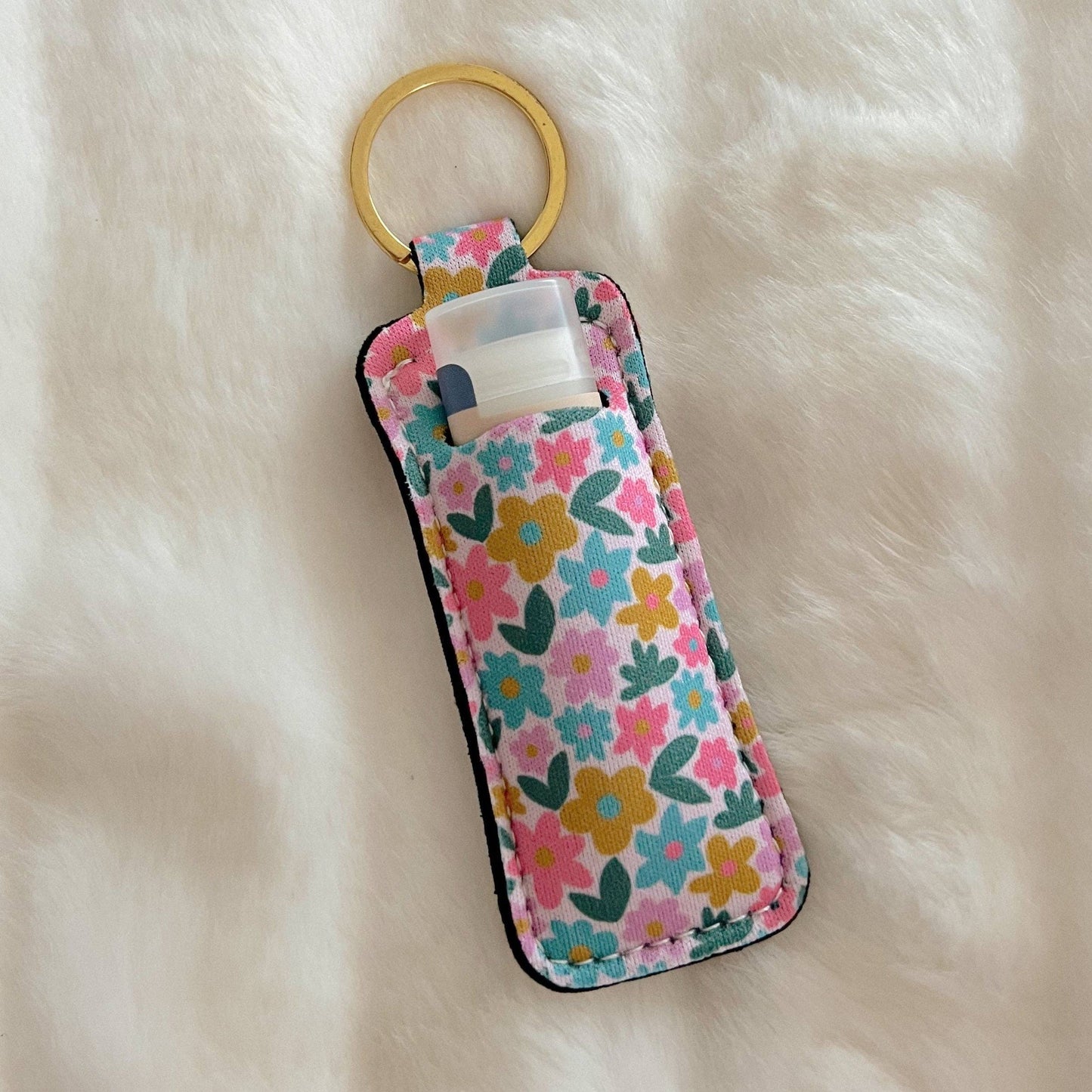 Sage Bloom Lip Balm Keychain Holder