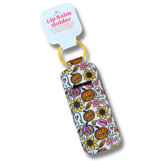 Spooky Doodle Lip Balm Keychain Holder