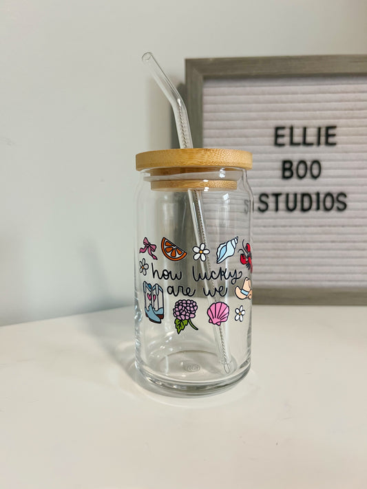 16oz How Lucky Are We ZB Glass Can Cup