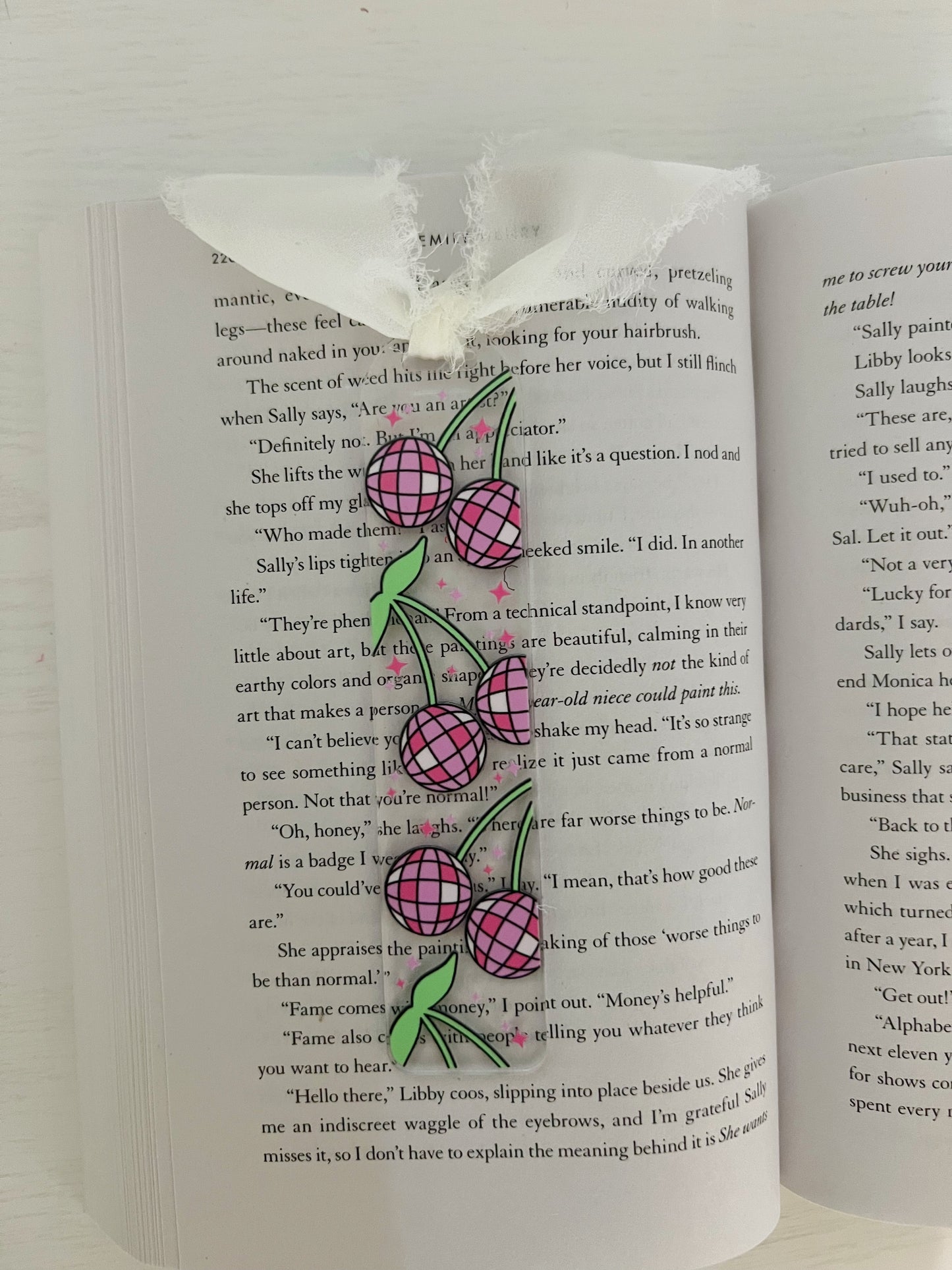 Disco Ball Cherry Acrylic Bookmark