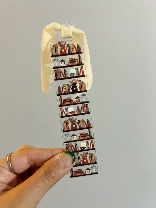 Brown Bookshelf Acrylic Bookmark