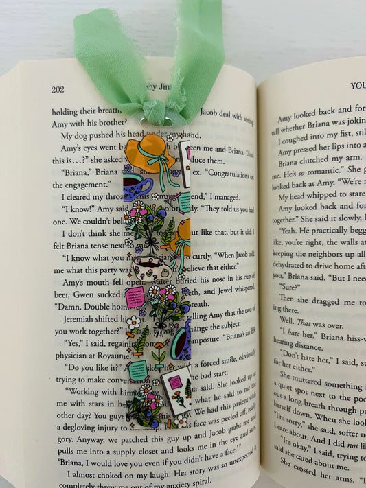 Cottage Core Tea Time Acrylic Bookmark
