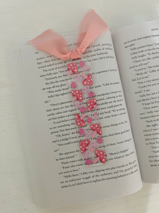 Pink Mushroom Acrylic Bookmark