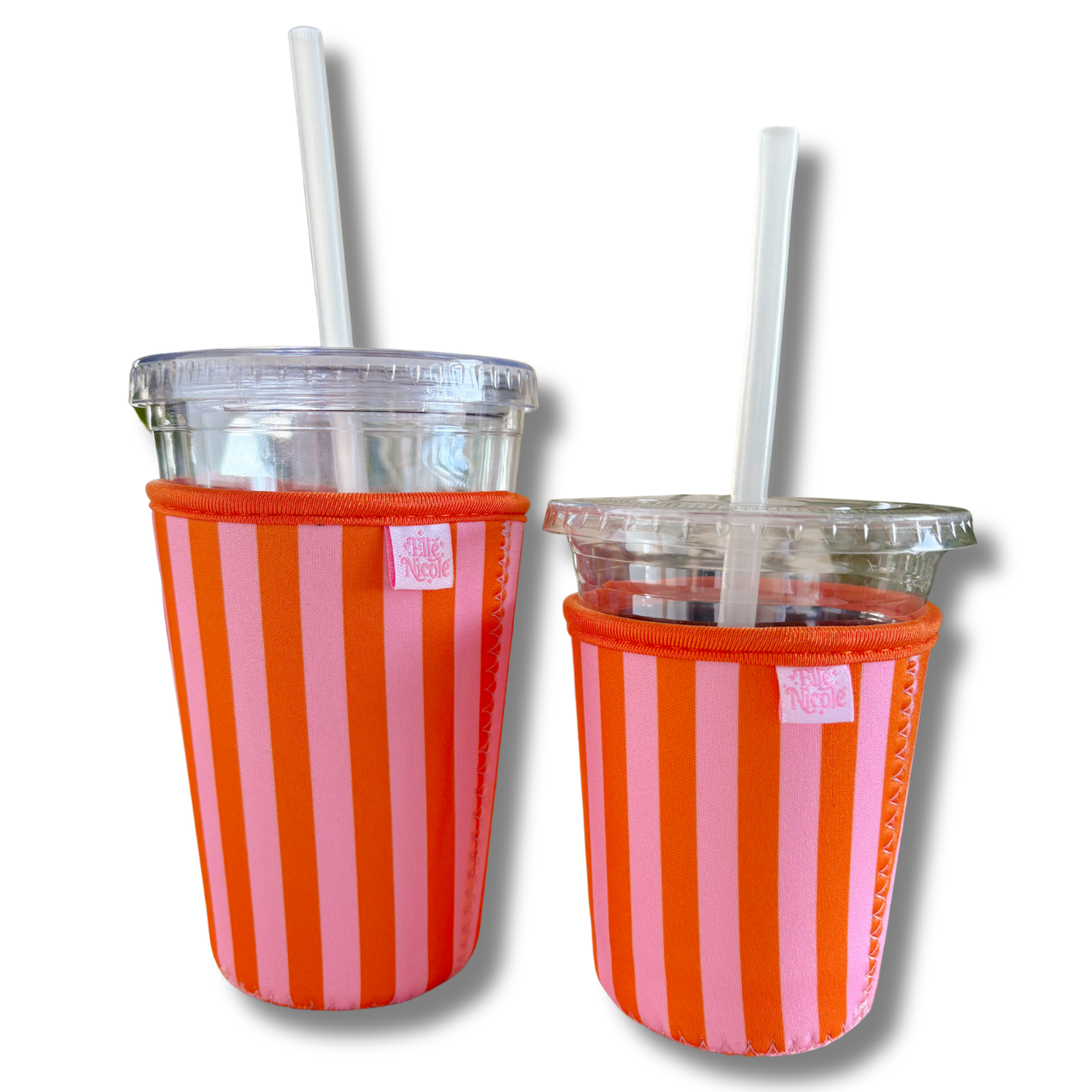 Pink & Orange Stripes Iced Drink Sleeve