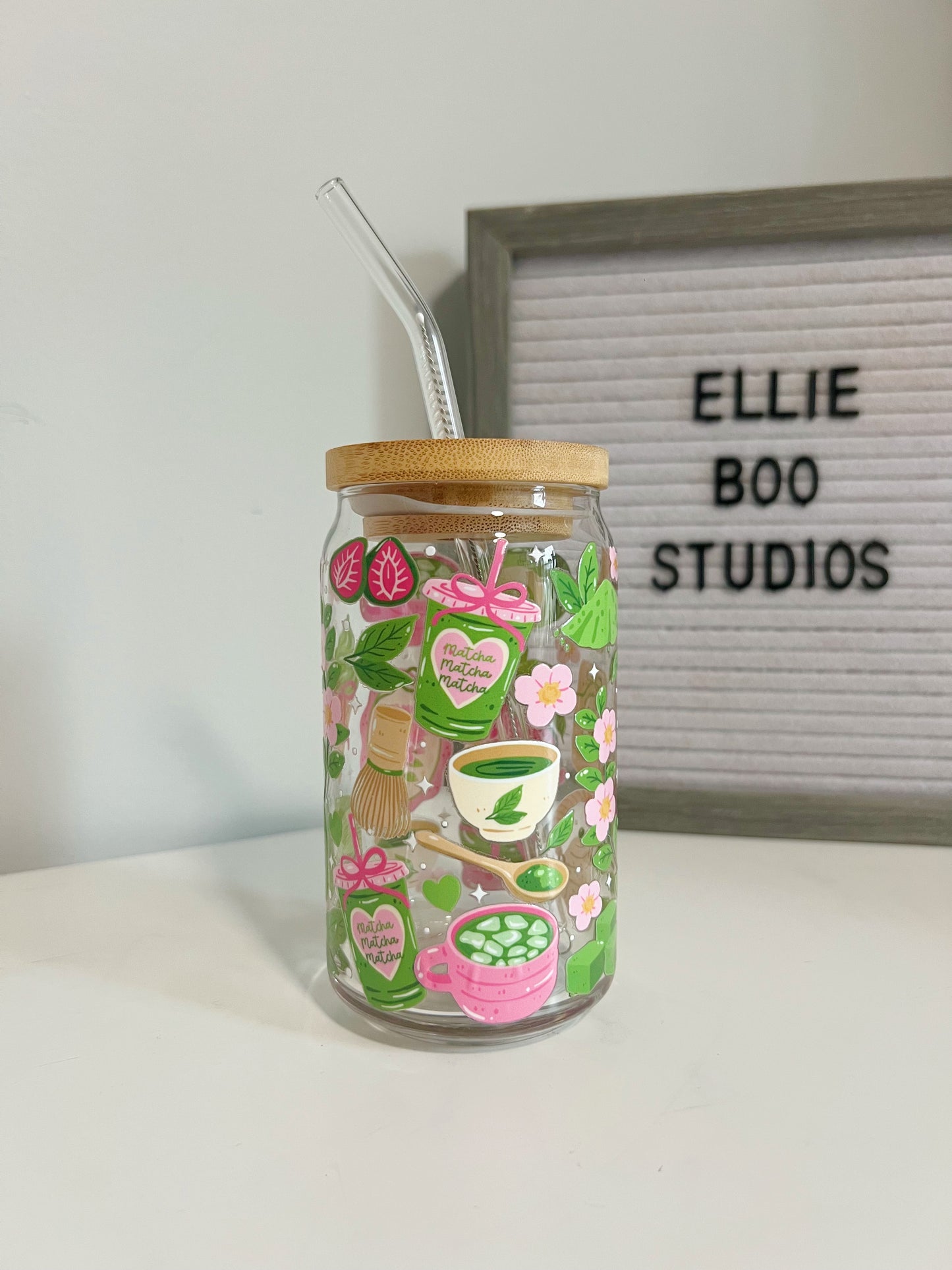 16oz Matcha Lover Glass Can Cup