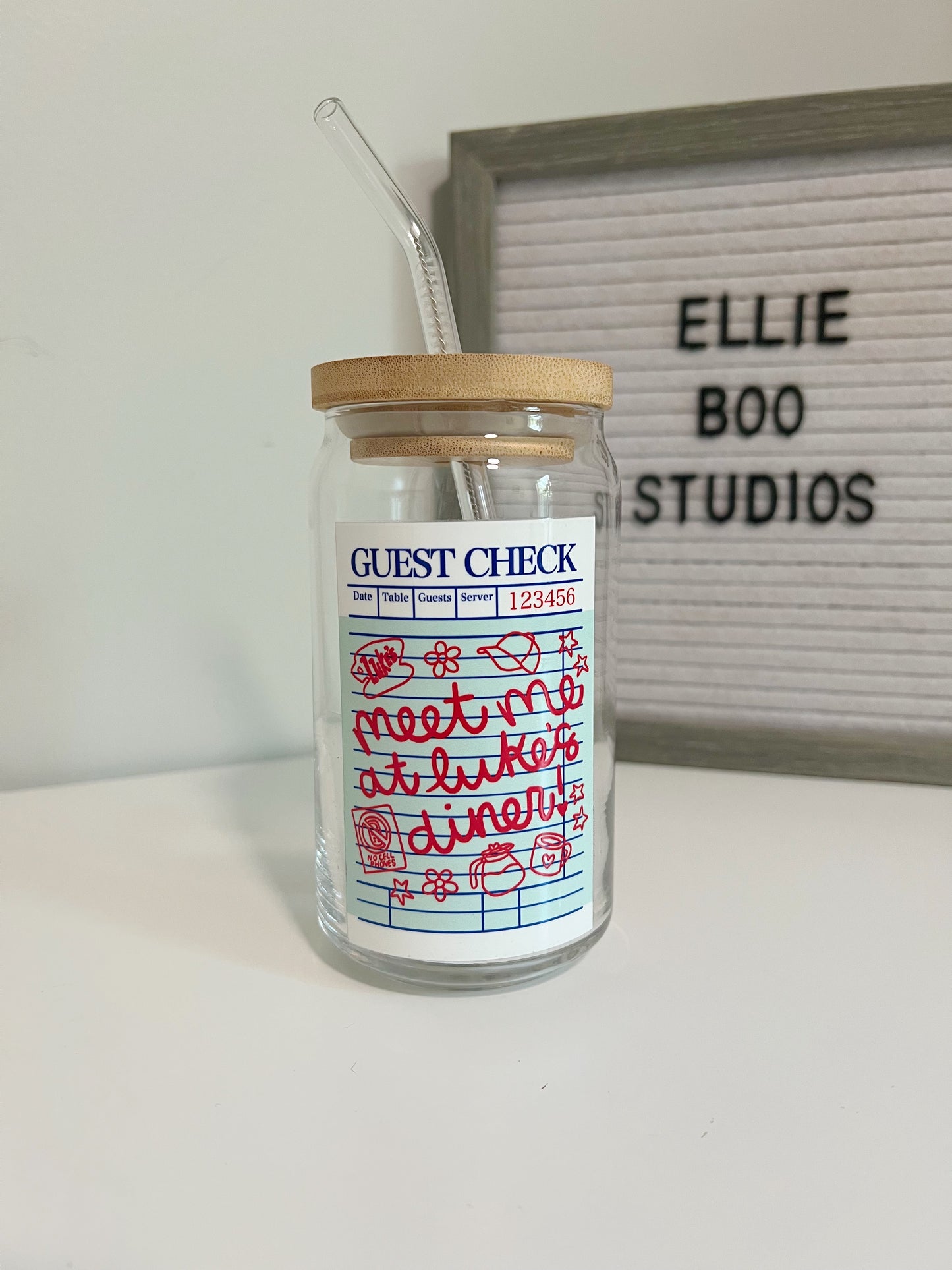16oz Meet Me at Luke's Diner Glass Can Cup