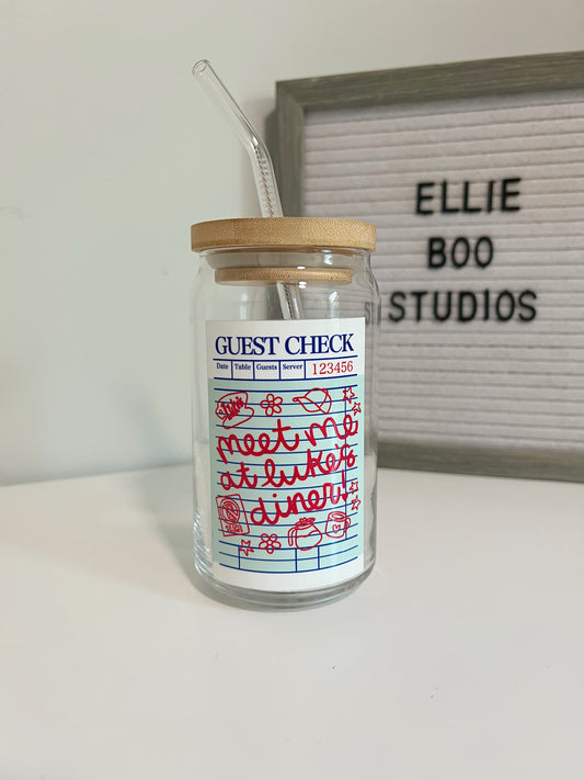 16oz Meet Me at Luke's Diner Glass Can Cup