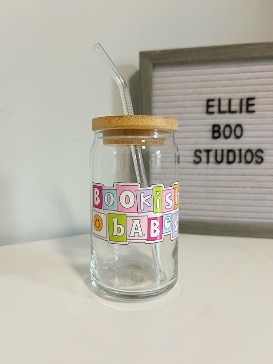 16oz Bookish Babe Glass Can Cup