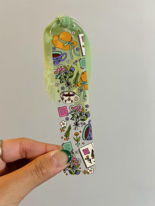 Cottage Core Tea Time Acrylic Bookmark
