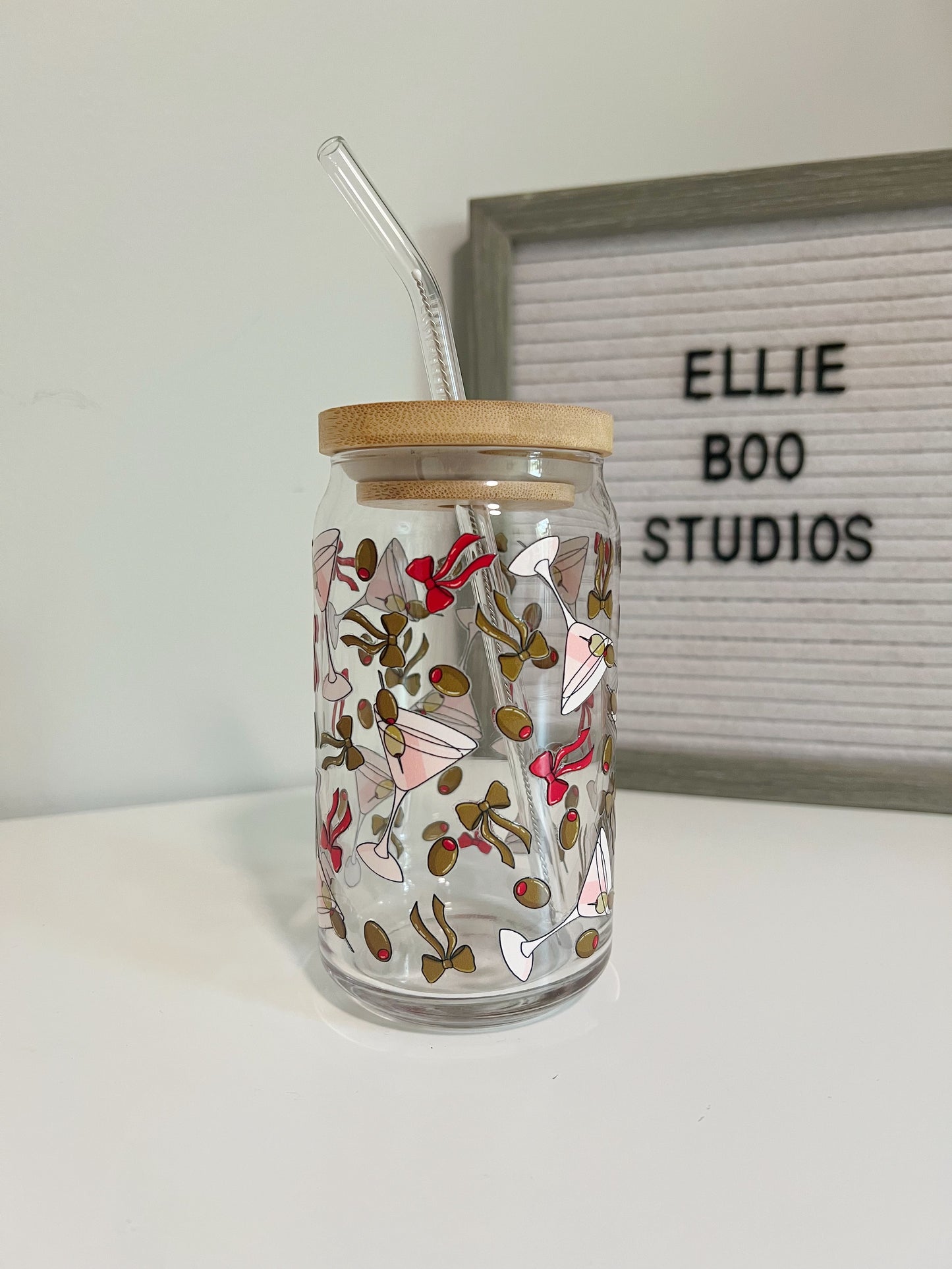 16oz Dirty Martinis Glass Can Cup
